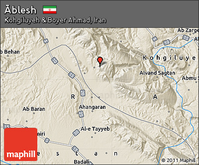 Shaded Relief Map of Āblesh
