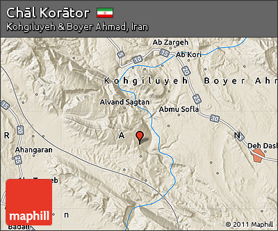 Shaded Relief Map of Chāl Korātor