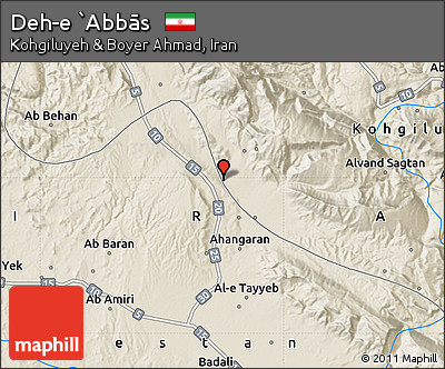 Shaded Relief Map of Deh-e `Abbās