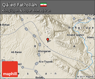 Shaded Relief Map of Qā`ed Fatḩollāh