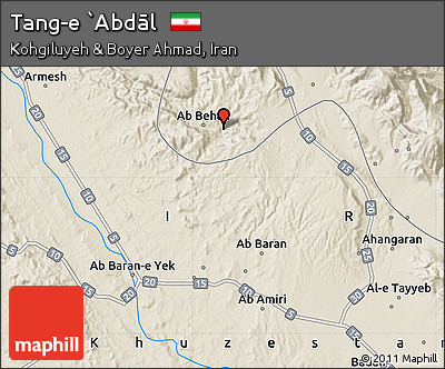 Shaded Relief Map of Tang-e `Abdāl