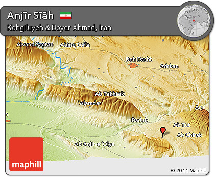 Physical Panoramic Map of Anjīr Sīāh