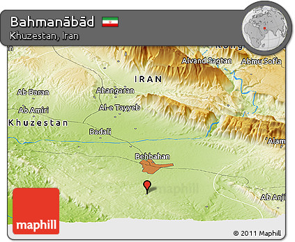 Physical Panoramic Map of Bahmanābād