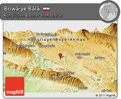Physical Panoramic Map of Bowā-ye Bālā