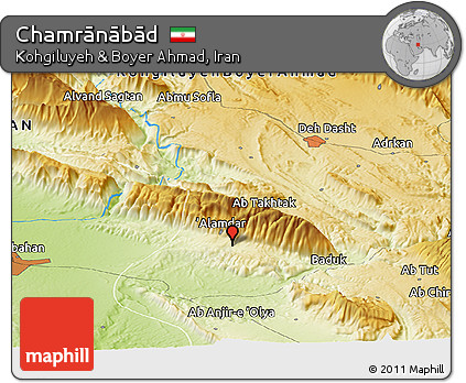 Physical Panoramic Map of Chamrānābād