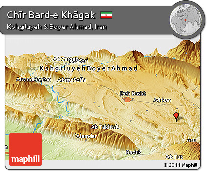 Physical Panoramic Map of Chīr Bard-e Khāgak