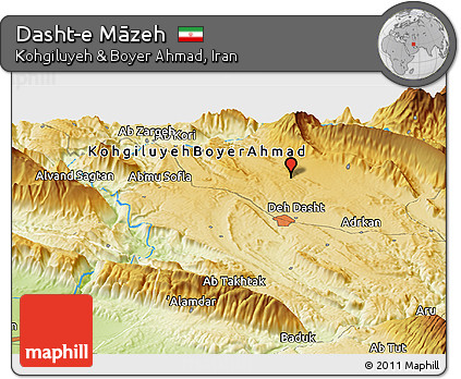 Physical Panoramic Map of Dasht-e Māzeh