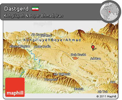 Physical Panoramic Map of Dastgerd