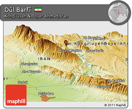 Physical Panoramic Map of Dūl Barfī