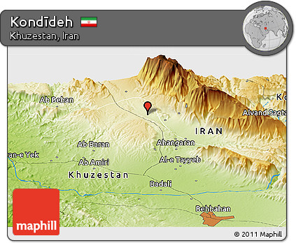 Physical Panoramic Map of Kondīdeh