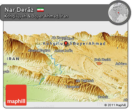 Physical Panoramic Map of Nar Derāz
