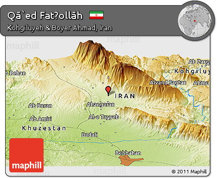 Physical Panoramic Map of Qā`ed Fatḩollāh