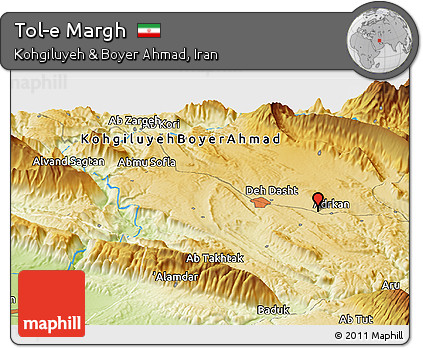 Physical Panoramic Map of Tol-e Margh