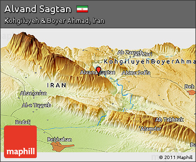 Physical Panoramic Map of Alvand Sagtan