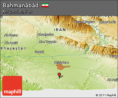 Physical Panoramic Map of Bahmanābād