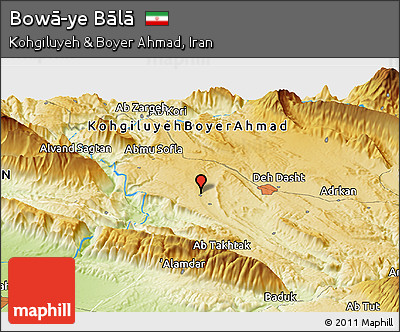Physical Panoramic Map of Bowā-ye Bālā