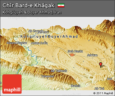 Physical Panoramic Map of Chīr Bard-e Khāgak