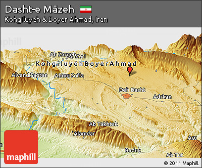 Physical Panoramic Map of Dasht-e Māzeh
