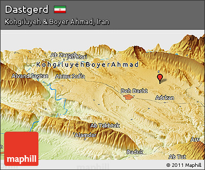 Physical Panoramic Map of Dastgerd