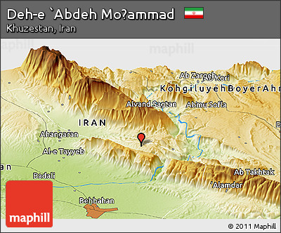 Physical Panoramic Map of Deh-e `Abdeh Moḩammad