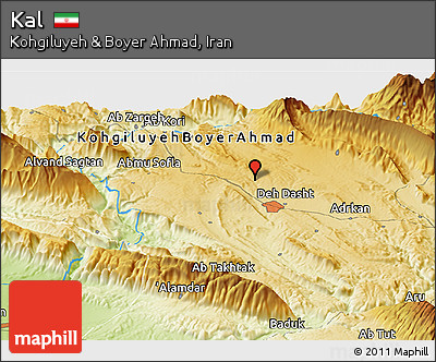 Physical Panoramic Map of Kal