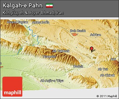 Physical Panoramic Map of Kalgah-e Pahn