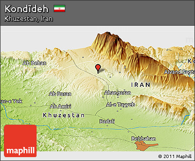 Physical Panoramic Map of Kondīdeh