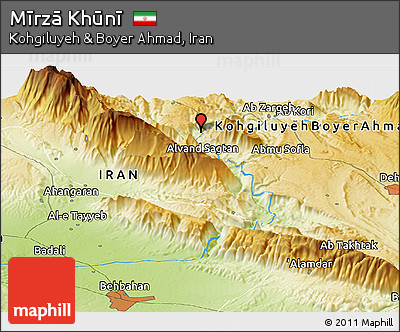 Physical Panoramic Map of Mīrzā Khūnī