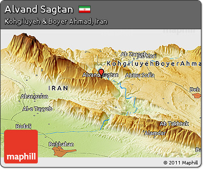 Physical Panoramic Map of Alvand Sagtan