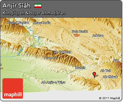 Physical Panoramic Map of Anjīr Sīāh