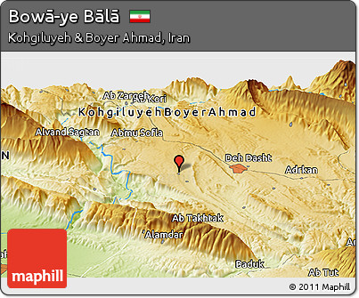 Physical Panoramic Map of Bowā-ye Bālā