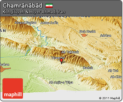 Physical Panoramic Map of Chamrānābād