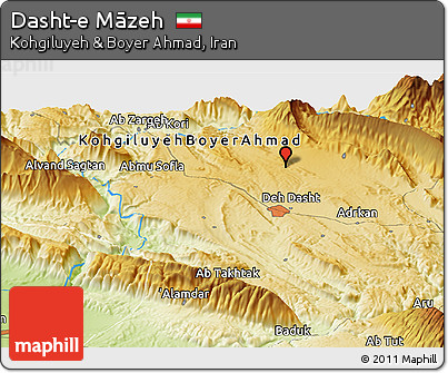 Physical Panoramic Map of Dasht-e Māzeh