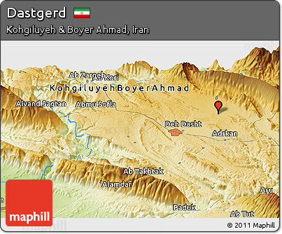 Physical Panoramic Map of Dastgerd