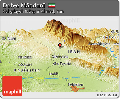 Physical Panoramic Map of Deh-e Māndanī