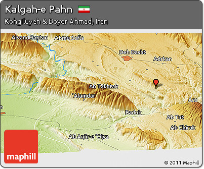 Physical Panoramic Map of Kalgah-e Pahn