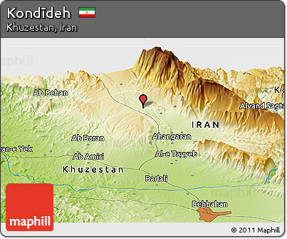 Physical Panoramic Map of Kondīdeh