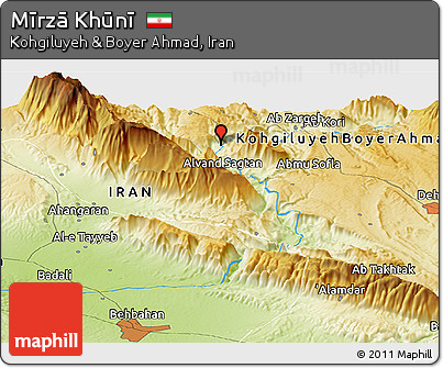 Physical Panoramic Map of Mīrzā Khūnī