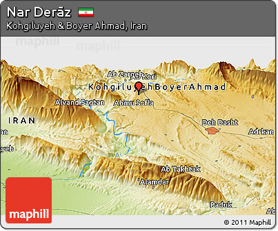 Physical Panoramic Map of Nar Derāz