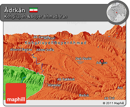 Political Panoramic Map of Ādrkān