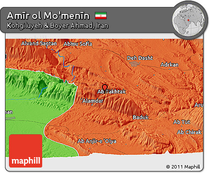 Political Panoramic Map of Amīr Ol Mo'menīn