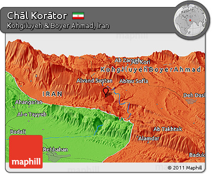 Political Panoramic Map of Chāl Korātor