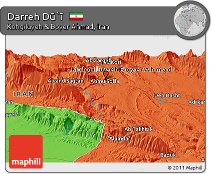 Political Panoramic Map of Darreh Dū`ī