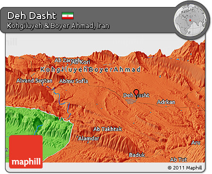 Political Panoramic Map of Deh Dasht