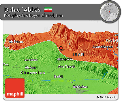 Political Panoramic Map of Deh-e `Abbās