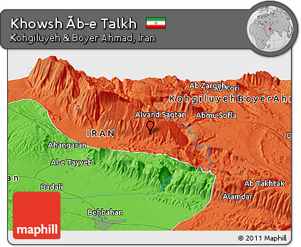 Political Panoramic Map of Khowsh Āb-e Talkh