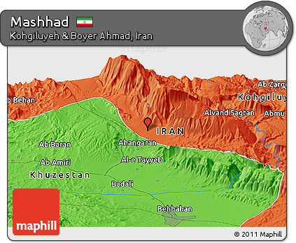 Political Panoramic Map of Mashhad