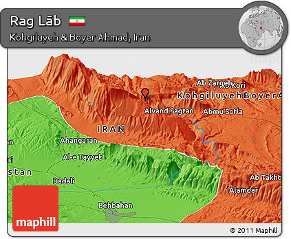 Political Panoramic Map of Rag Lāb