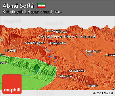 Political Panoramic Map of Ābmū Soflá
