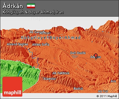 Political Panoramic Map of Ādrkān